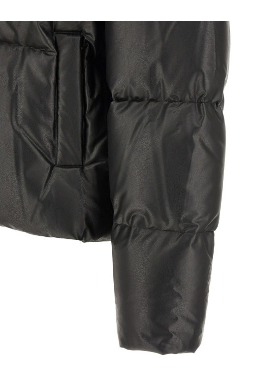 Lacquered finish down jacket Black