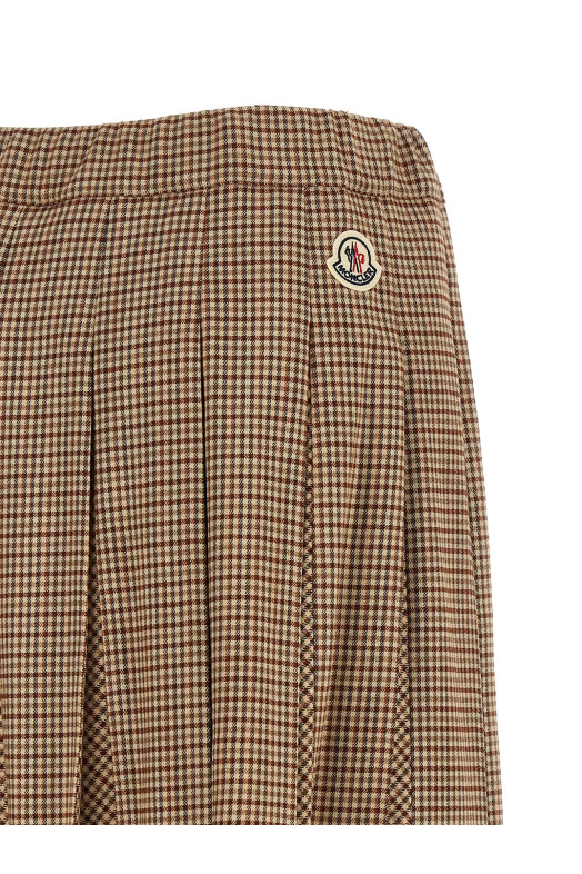 Плиссированная юбка средней длины, бежевого цвета MONCLER L20932D00001599LVF22