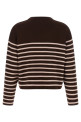 Striped sweater with embroidery White