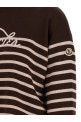 Striped sweater with embroidery White