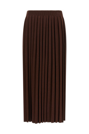 Knitted pleated skirt Brown
