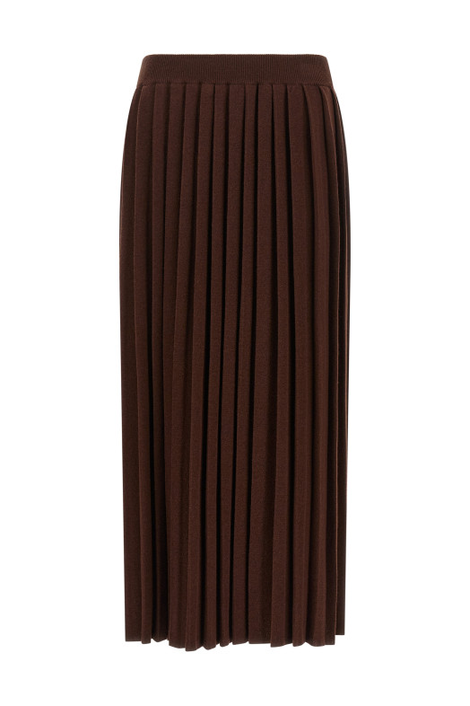 Knitted pleated skirt Brown