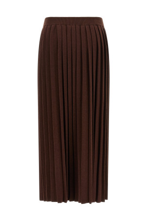 Knitted pleated skirt Brown