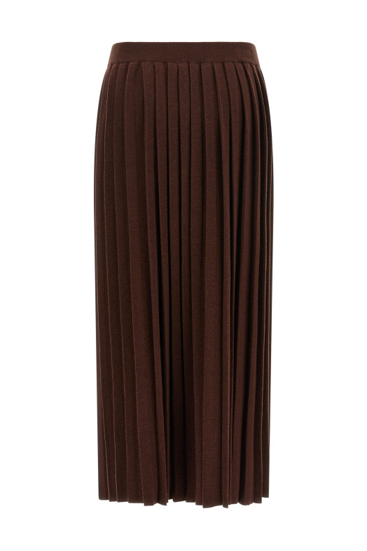 Knitted pleated skirt Brown