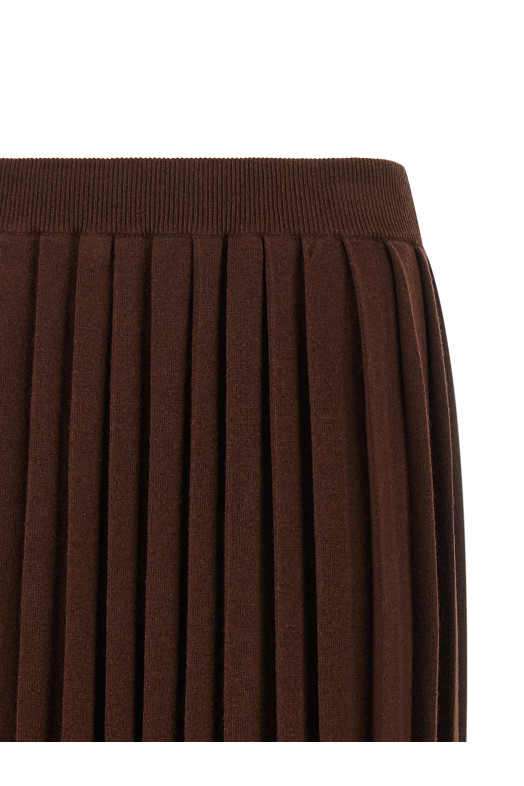 Knitted pleated skirt Brown