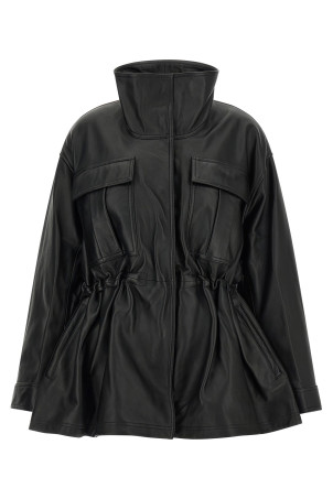 'Sculptural' Leather Jacket Black
