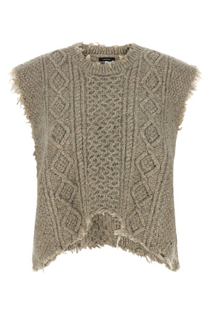 'Boyfriend Cable' vest Gray