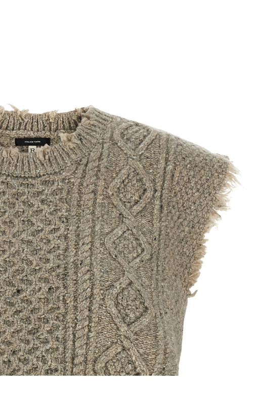 'Boyfriend Cable' vest Gray