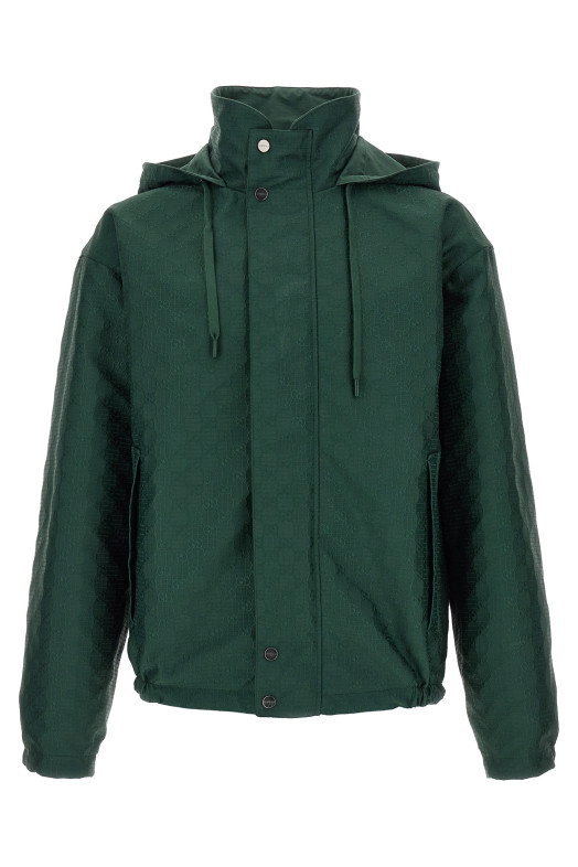 Двусторонняя куртка из хлопка с рипстоп-текстурой, зелёная GUCCI 770276ZAUBC4623