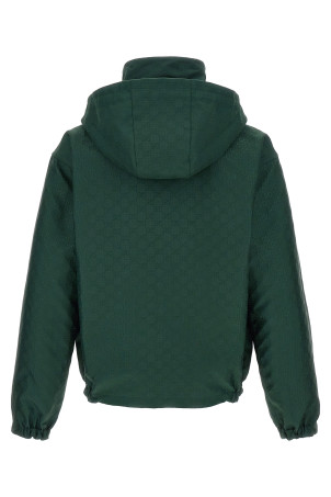Двусторонняя куртка из хлопка с рипстоп-текстурой, зелёная GUCCI 770276ZAUBC4623