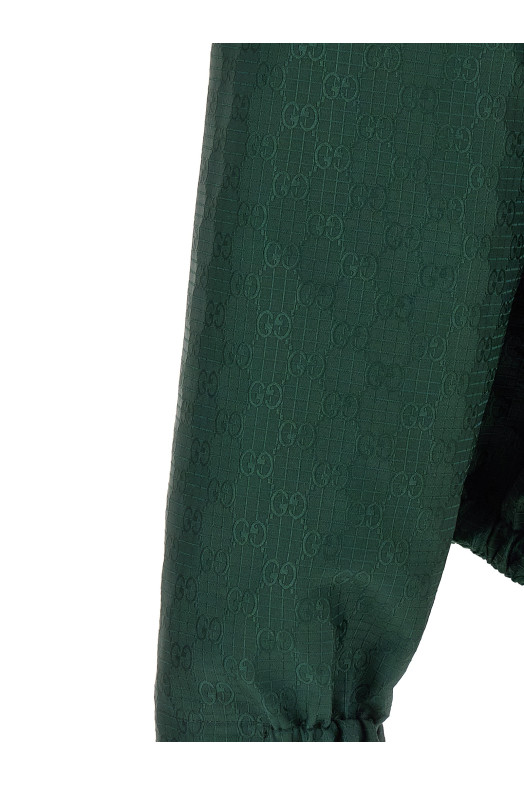 Двусторонняя куртка из хлопка с рипстоп-текстурой, зелёная GUCCI 770276ZAUBC4623