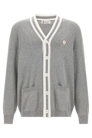 Heraldic logo cardigan Gray