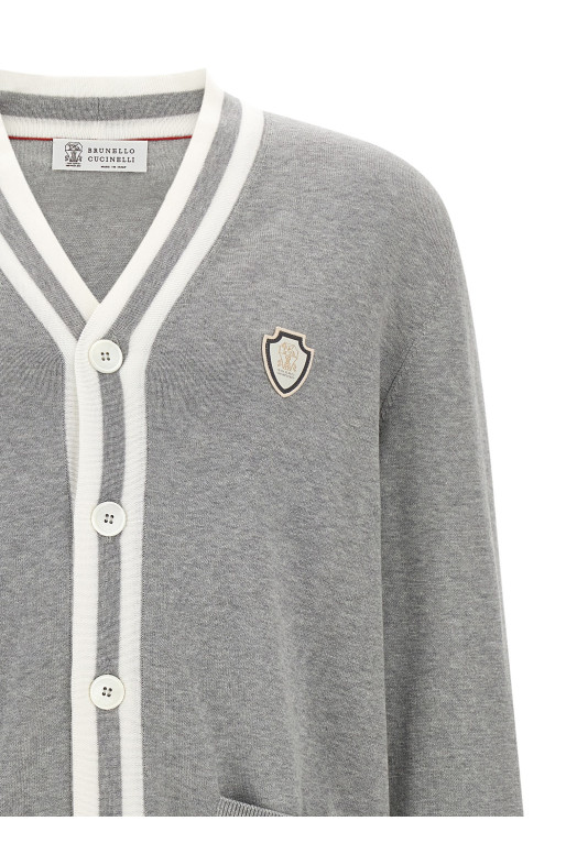 Heraldic logo cardigan Gray