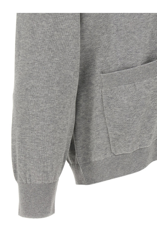 Heraldic logo cardigan Gray