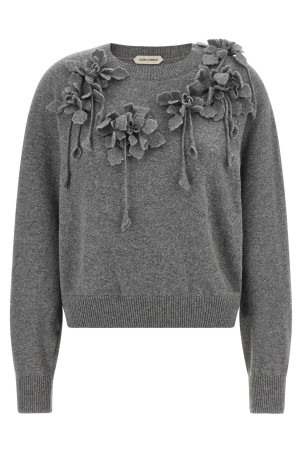 Свитер с вышитым цветком, серый ALBERTA FERRETTI A092066040490