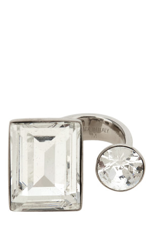 Open ring with crystals Silver