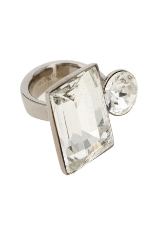 Open ring with crystals Silver