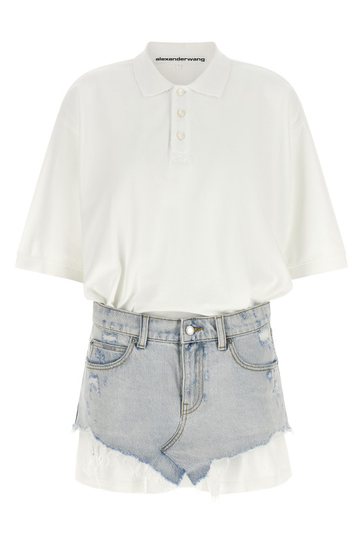 Denim skirt polo dress Multicolor