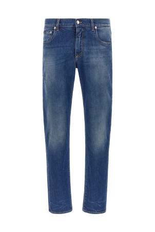 Logo embroidery jeans Blue