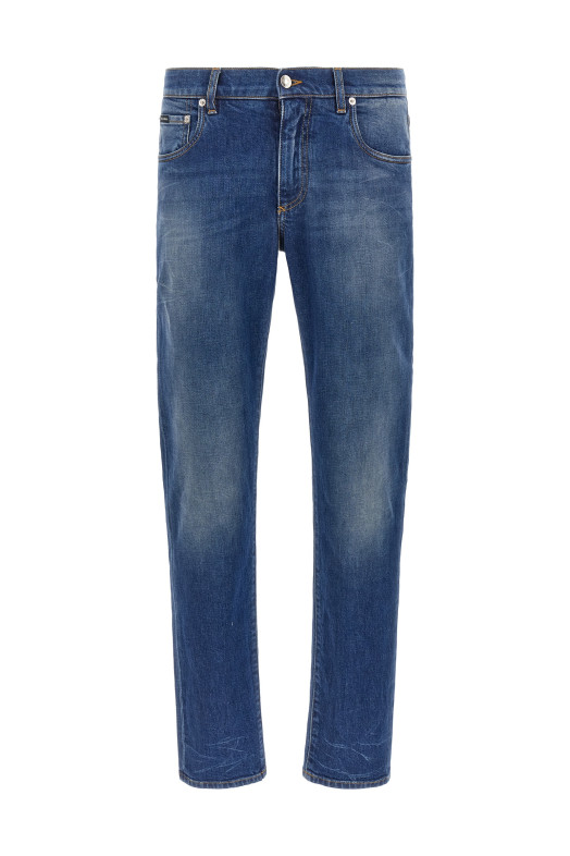 Logo embroidery jeans Blue