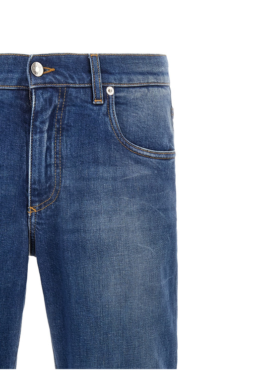 Logo embroidery jeans Blue