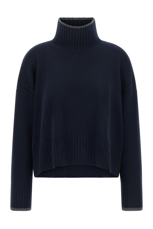 Turtle-Neck Sweater Blue