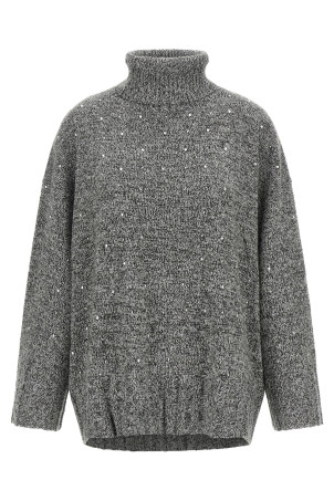 Crystal turtleneck sweater Gray
