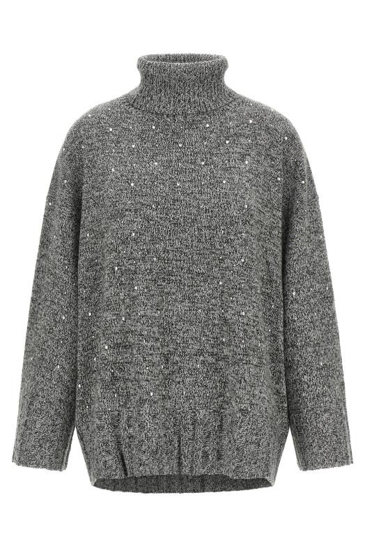 Crystal turtleneck sweater Gray