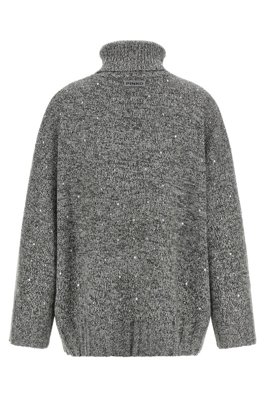 Crystal turtleneck sweater Gray