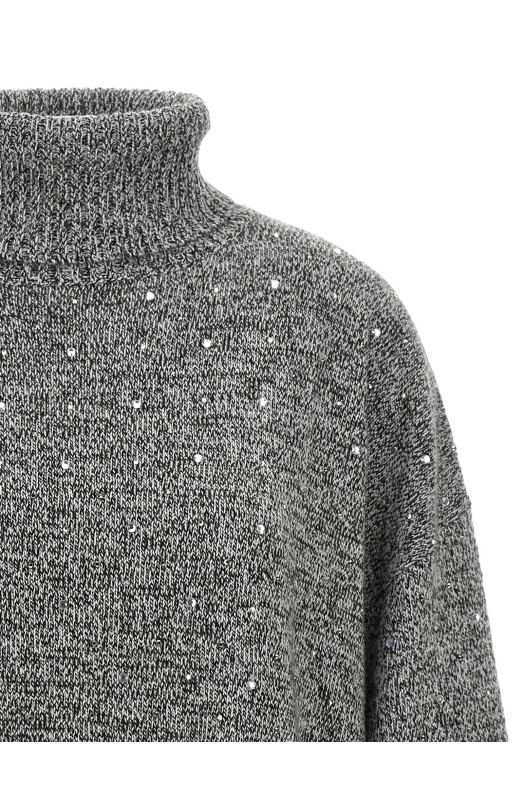 Crystal turtleneck sweater Gray
