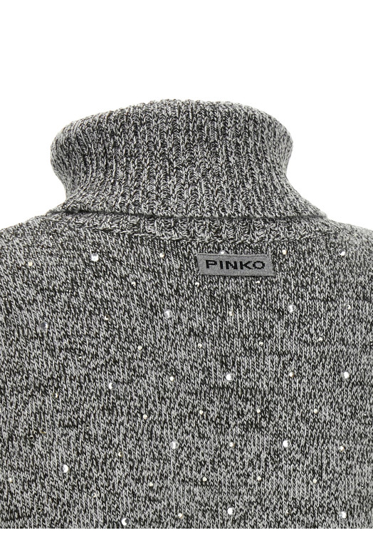 Crystal turtleneck sweater Gray