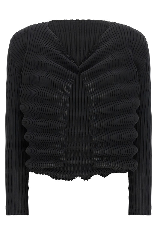 'Spring Pleats' cardigan Black