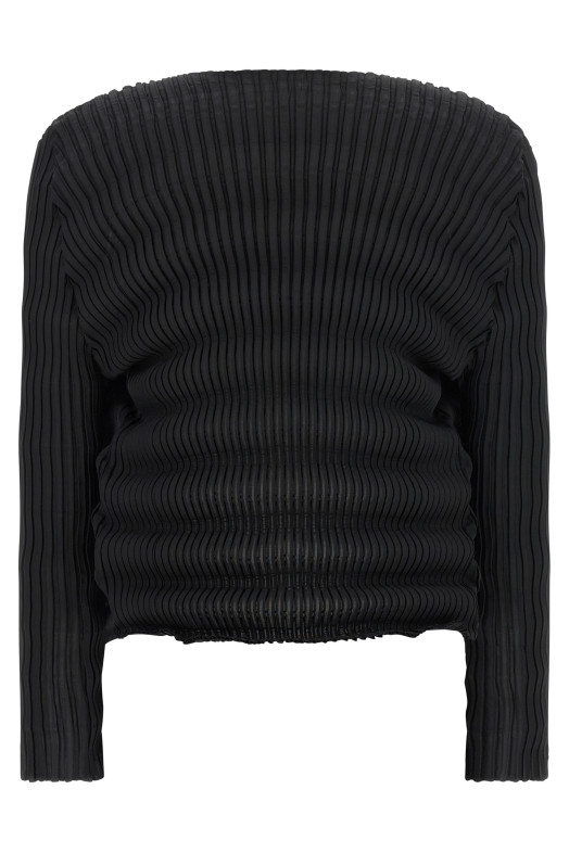 'Spring Pleats' cardigan Black