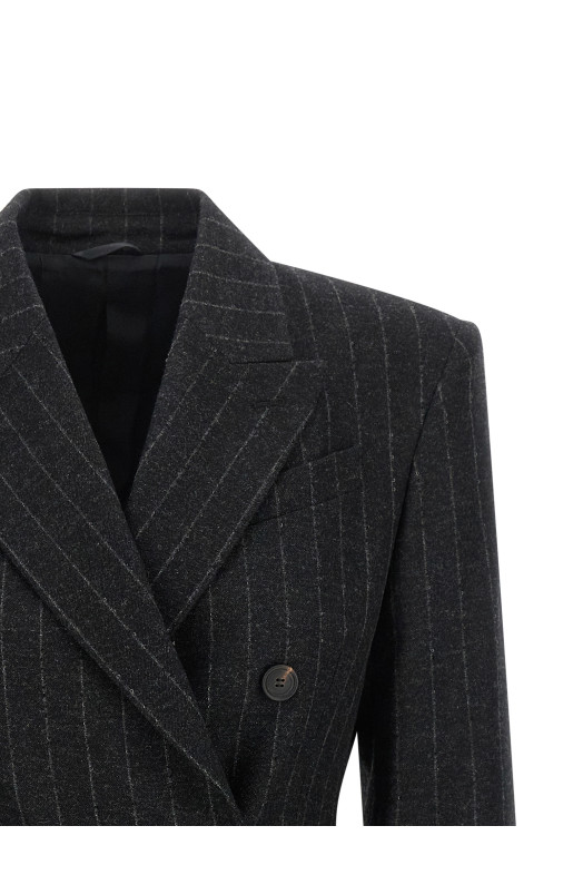 Блейзер у тонку смужку, сірий BRUNELLO CUCINELLI MG5767117C520