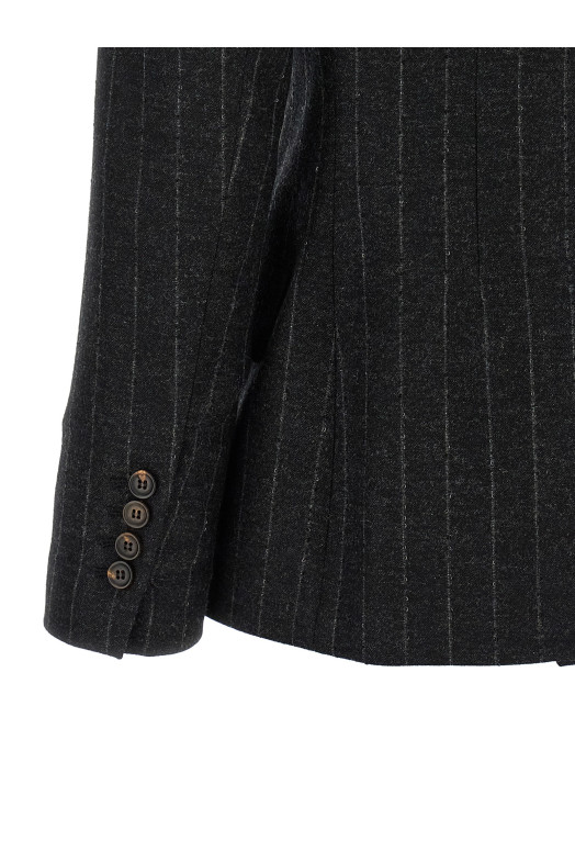 Блейзер у тонку смужку, сірий BRUNELLO CUCINELLI MG5767117C520
