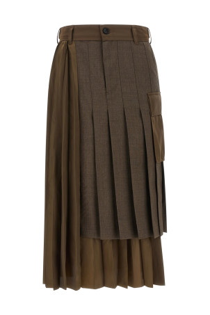 Hybrid construction skirt Brown