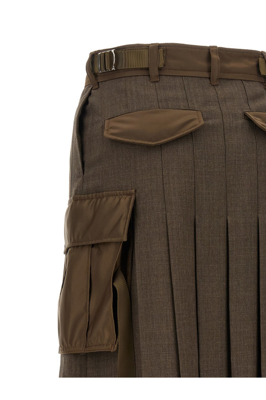 Hybrid construction skirt Brown