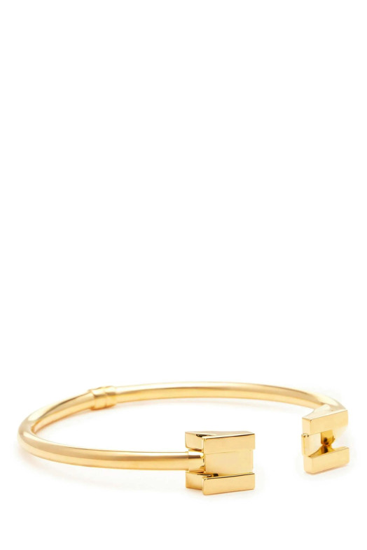 Geometric logo necklace Gold