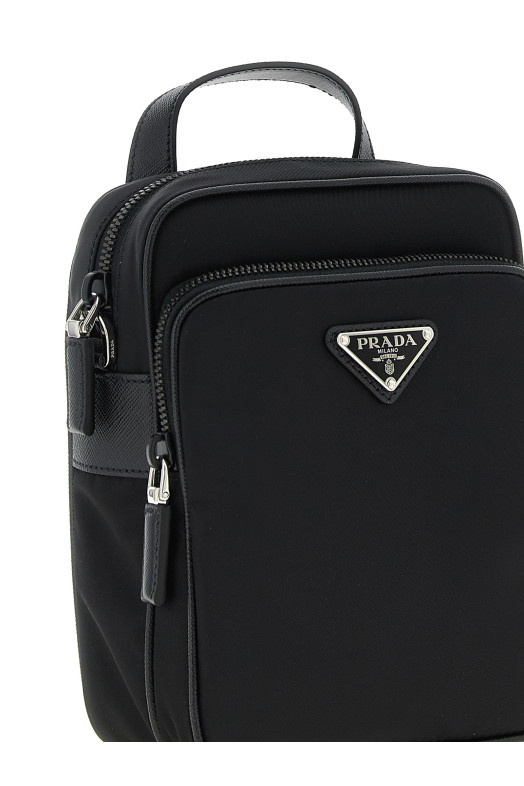 'Re-Nylon' crossbody bag Black