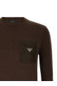 'Re-Nylon' Pocket Sweater Brown