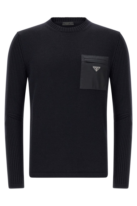 'Re-Nylon' Pocket Sweater Blue