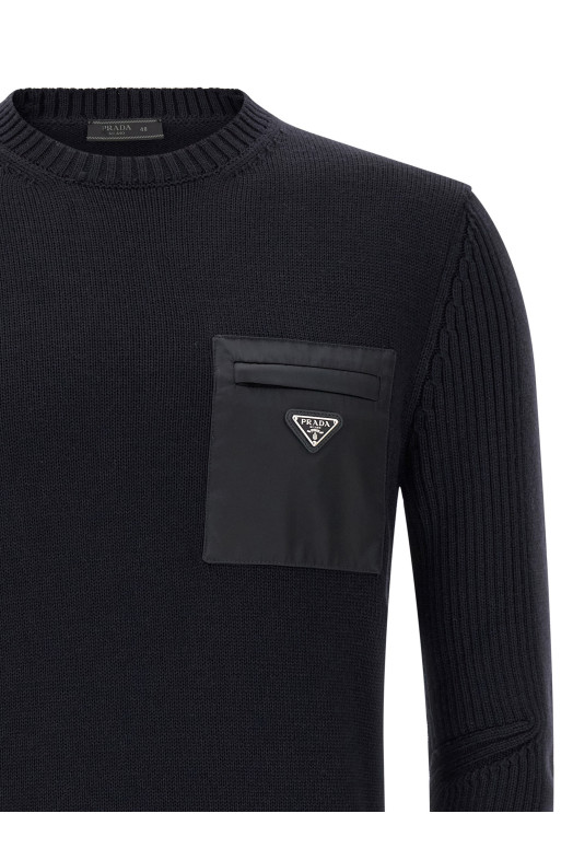'Re-Nylon' Pocket Sweater Blue