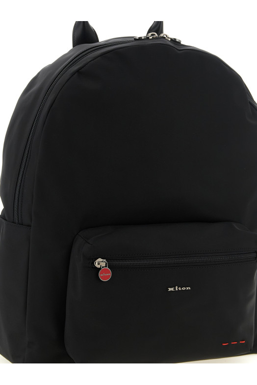 Рюкзак с логотипом, чёрный KITON UBA0160N0127001006