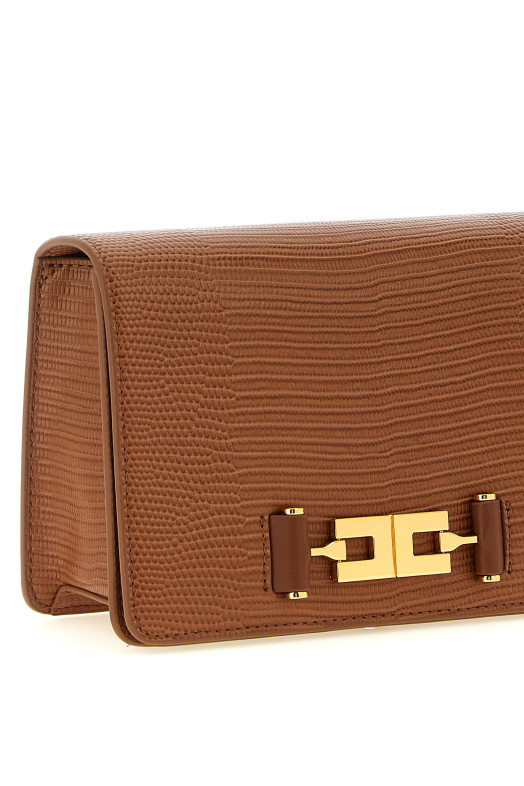 Lizard print crossbody bag Brown