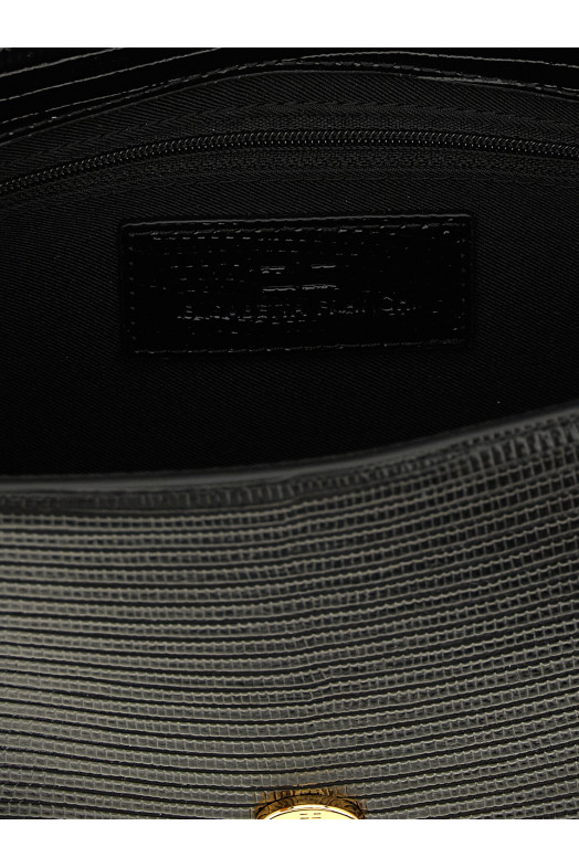 Lizard print crossbody bag Black