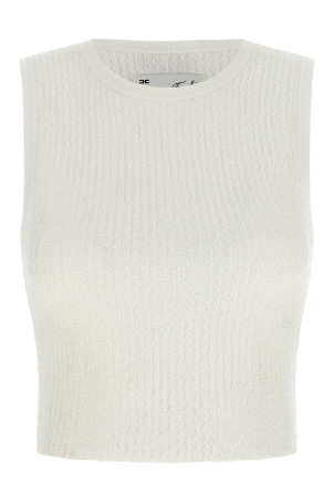 Ribbed crop top White
