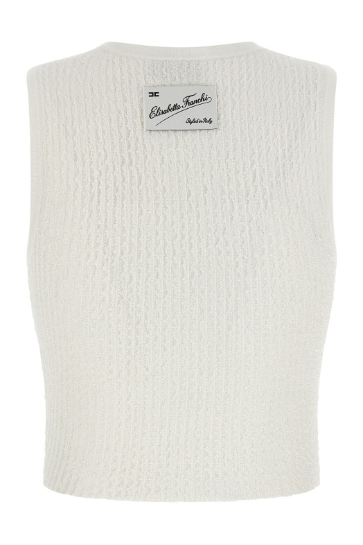 Ribbed crop top White