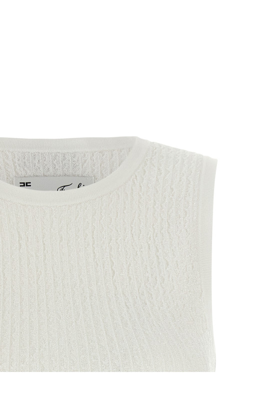 Ribbed crop top White