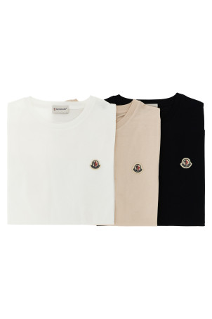 Футболка с логотипом в виде нашивки, 3 шт. в наборе, разноцветная MONCLER ENFANT L29548C0001689AT93P2