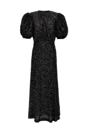 Sequin midi dress Black